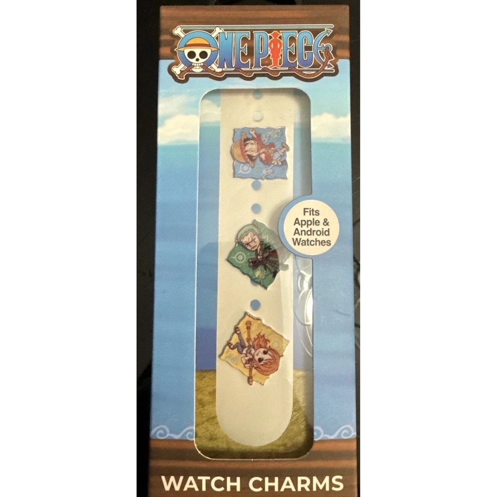 CultureFly One Piece Smart Watch Band Charm Set Includes Luffy, Zoro, and Nami